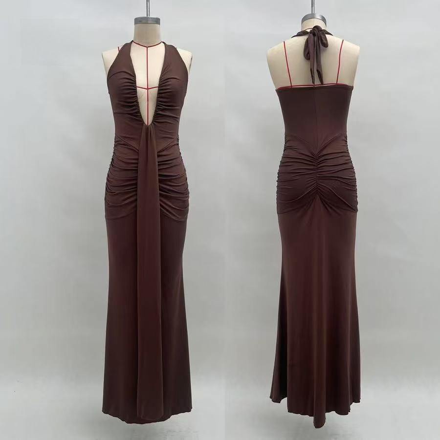Elegant Backless Mesh Dress