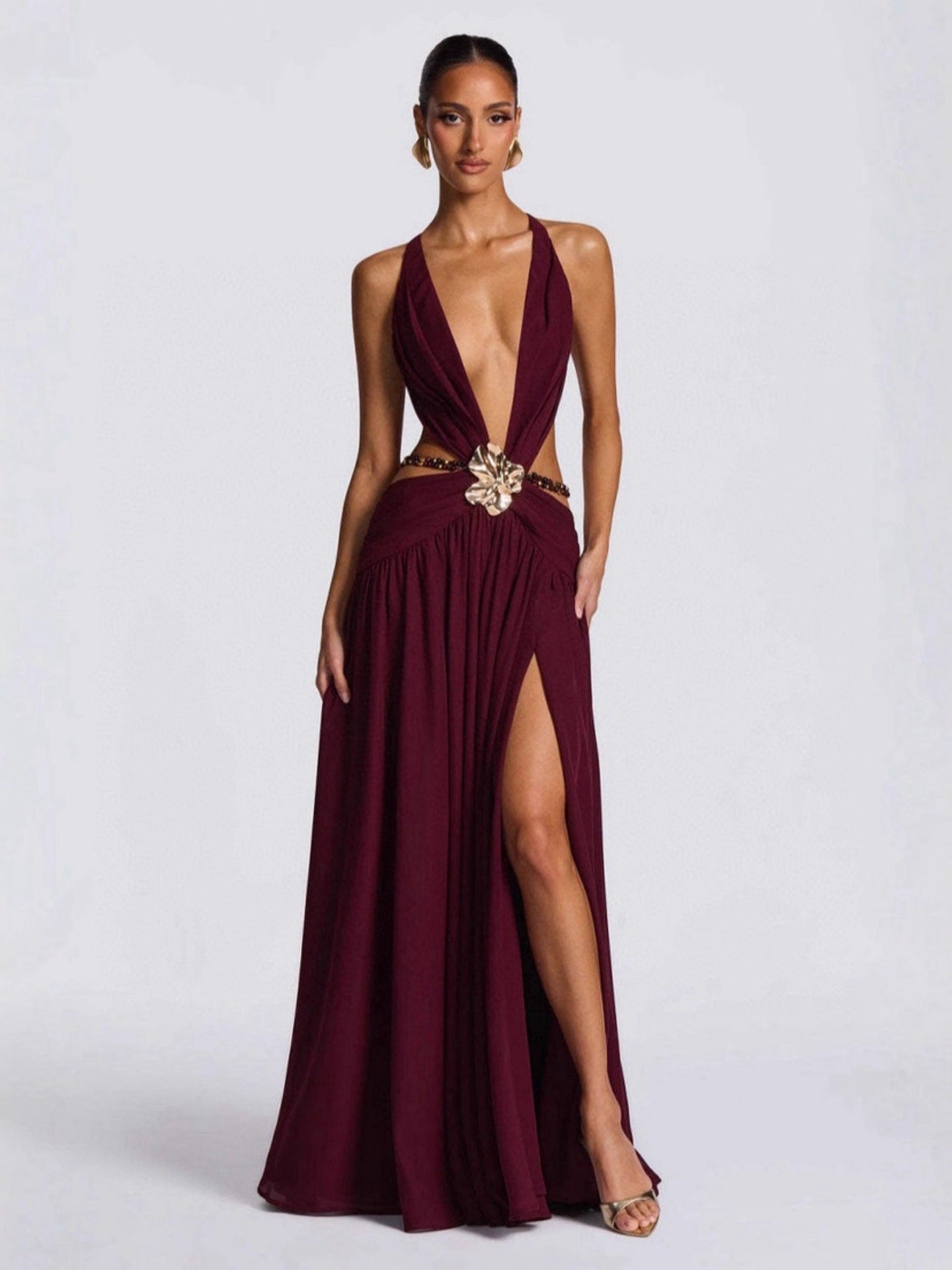 Elegant Backless Mesh Dress