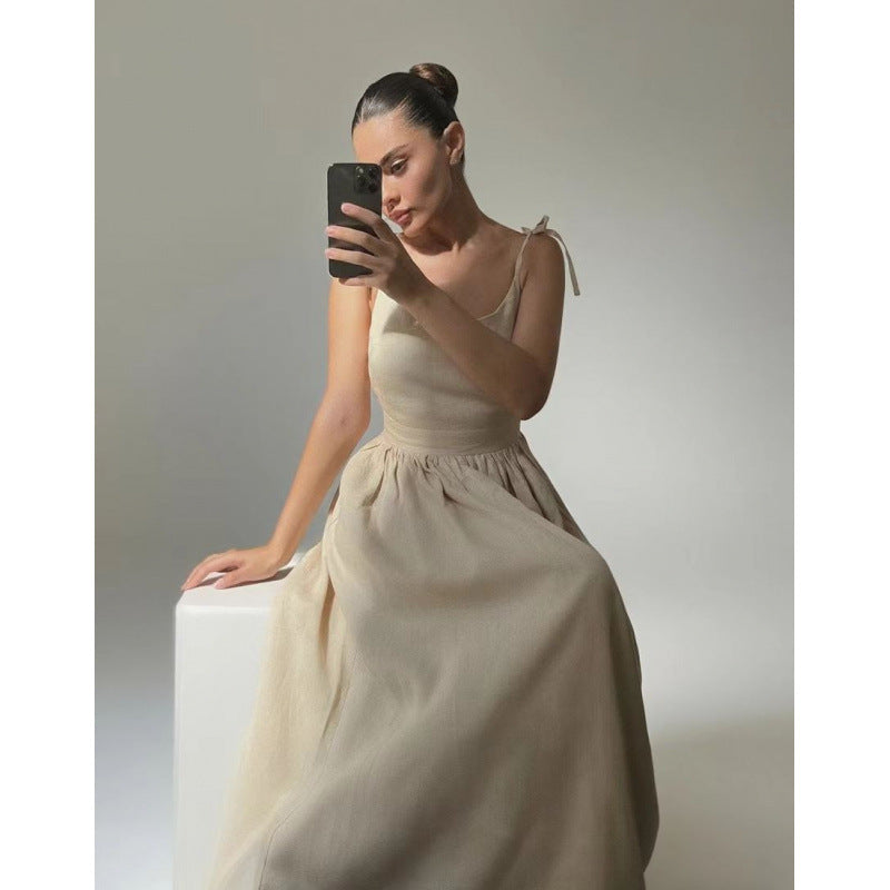 Elegant Backless Spaghetti Strap Dress