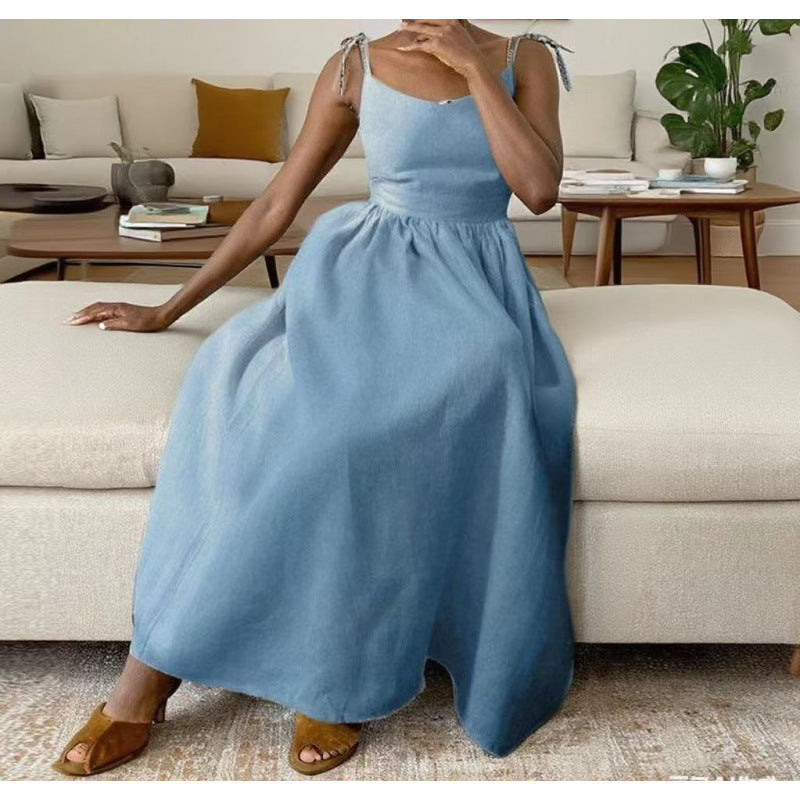 Elegant Backless Spaghetti Strap Dress