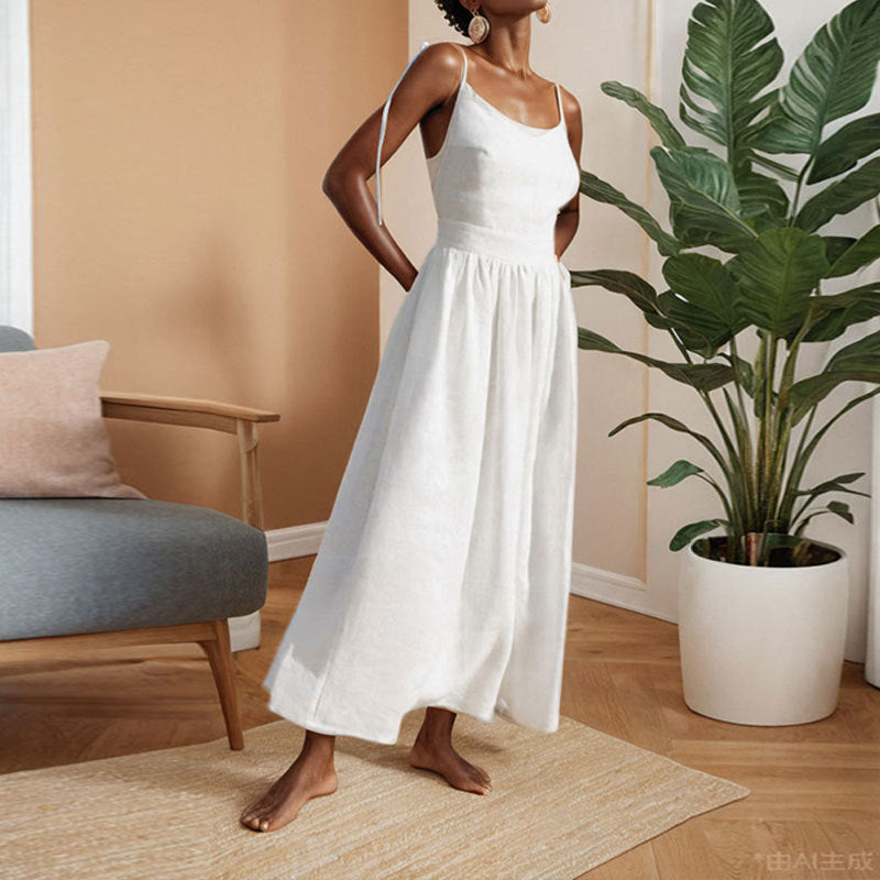 Elegant Backless Spaghetti Strap Dress