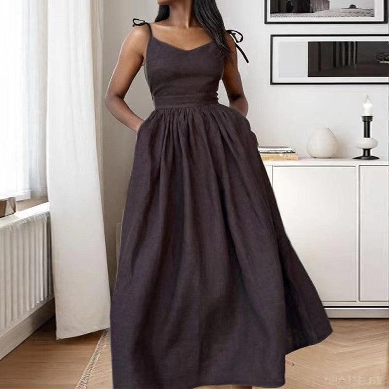 Elegant Backless Spaghetti Strap Dress