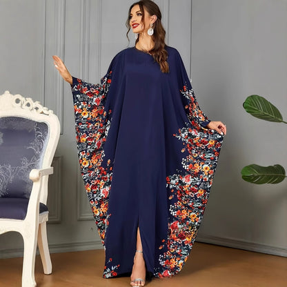 Elegant Bat Sleeve Long Dress