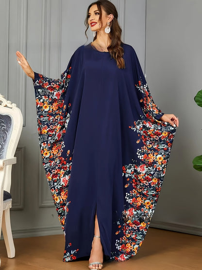 Elegant Bat Sleeve Long Dress
