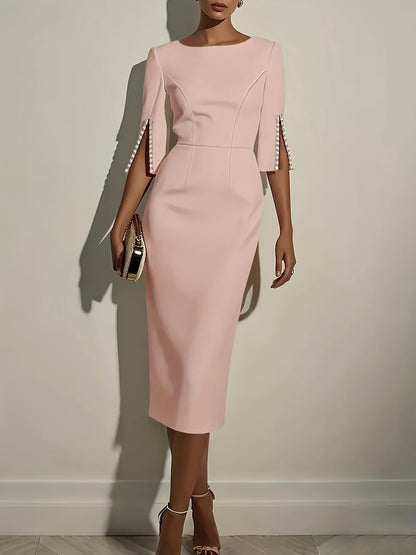 Elegant Beaded Slim Fit Dress