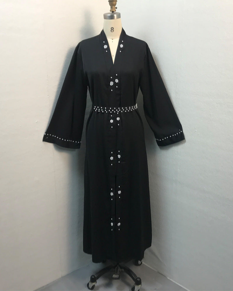 Elegant Beaded Tie Cardigan Robe for Women