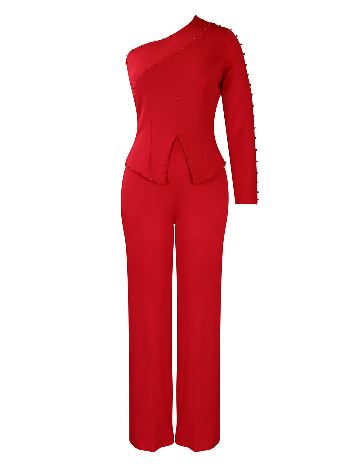 Elegant Beaded Womens Two-Piece Suit