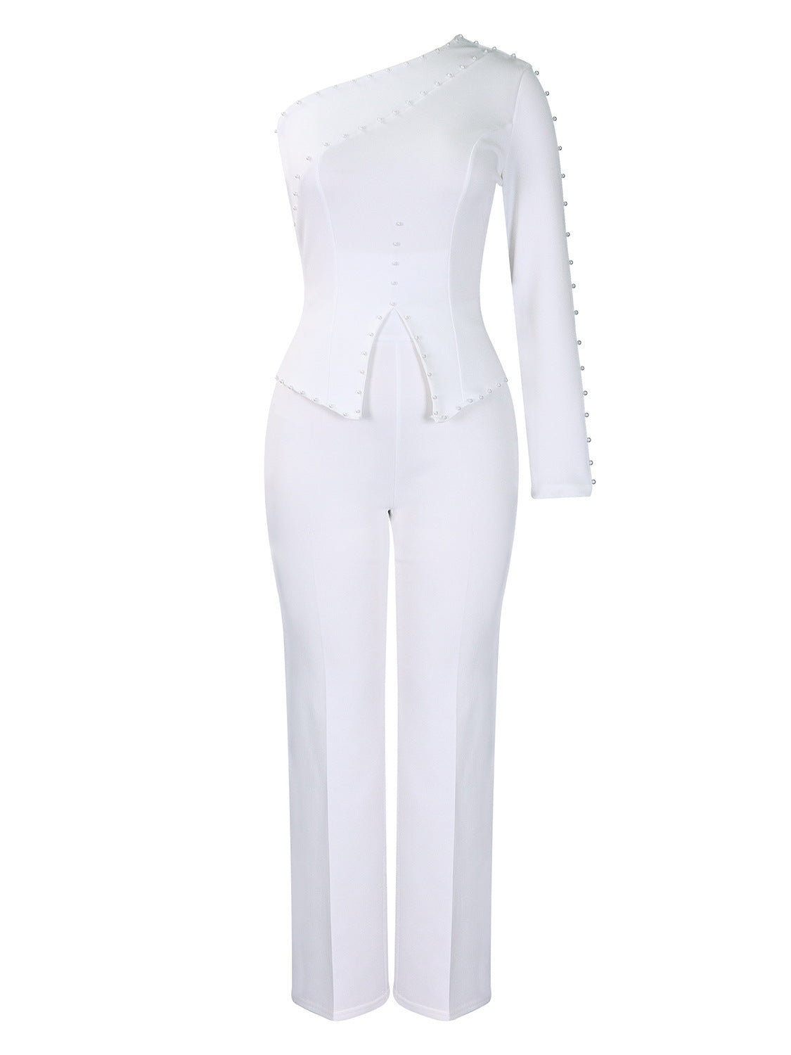 Elegant Beaded Womens Two-Piece Suit