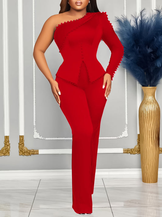 Elegant Beaded Womens Two-Piece Suit