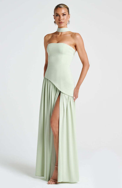 Elegant Bodycon Long Dress with Crossover Strap