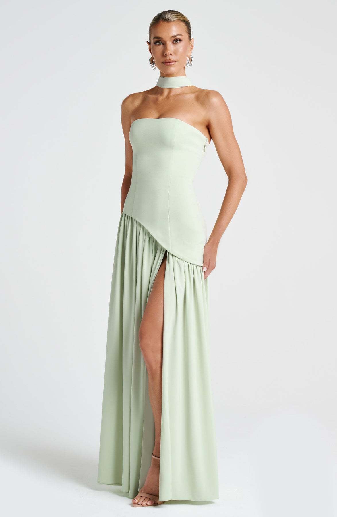 Elegant Bodycon Long Dress with Crossover Strap