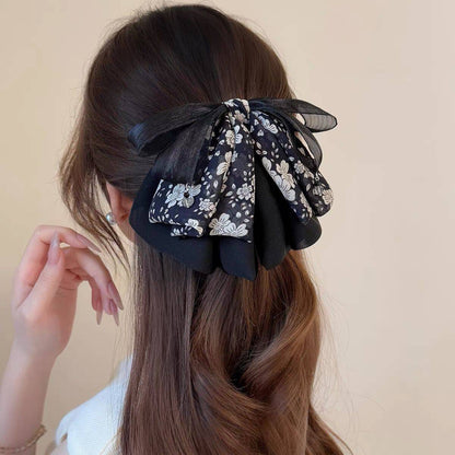 Elegant Bow Crystal Hair Claw Clip