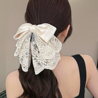 Elegant Bow Crystal Hair Claw Clip