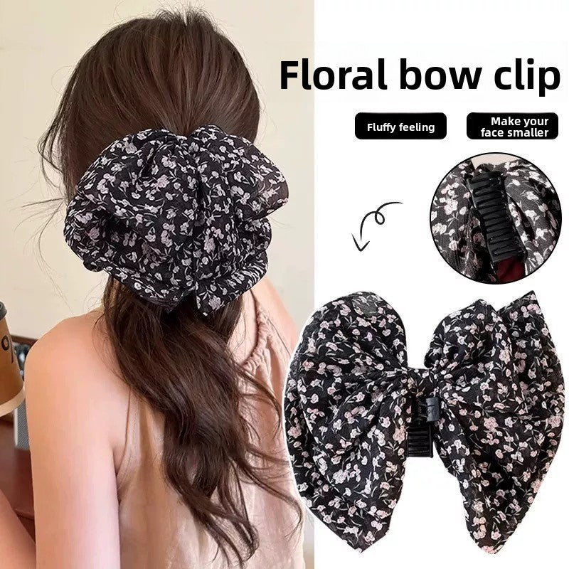 Elegant Bow Crystal Hair Claw Clip