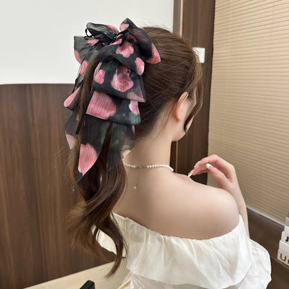 Elegant Bow Crystal Hair Claw Clip