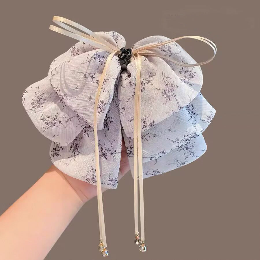 Elegant Bow Crystal Hair Claw Clip