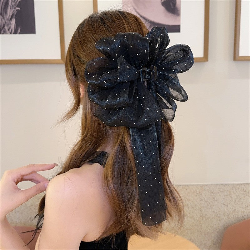 Elegant Bow Crystal Hair Claw Clip