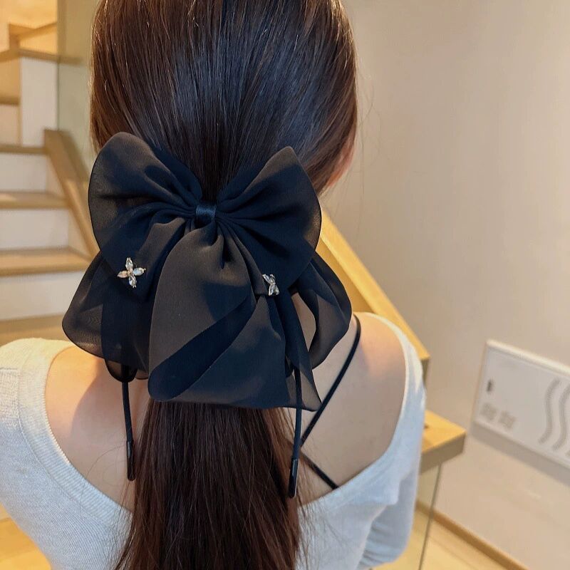Elegant Bow Crystal Hair Claw Clip