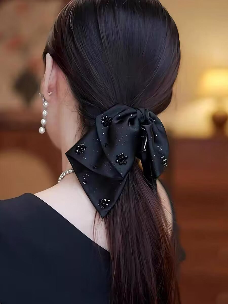 Elegant Bow Crystal Hair Claw Clip