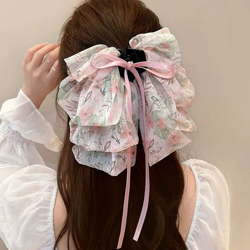 Elegant Bow Crystal Hair Claw Clip