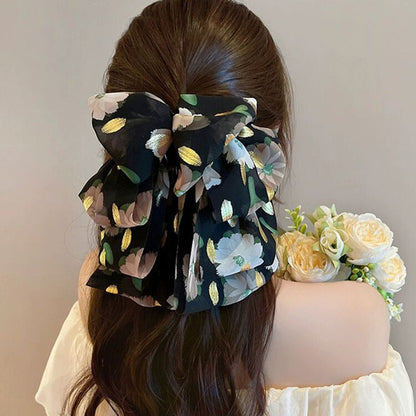 Elegant Bow Crystal Hair Claw Clip