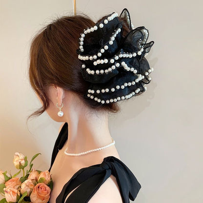 Elegant Bow Crystal Hair Claw Clip