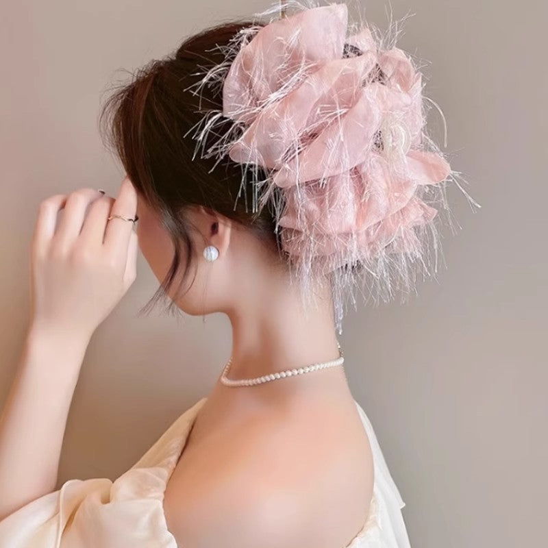 Elegant Bow Crystal Hair Claw Clip