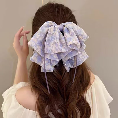 Elegant Bow Crystal Hair Claw Clip