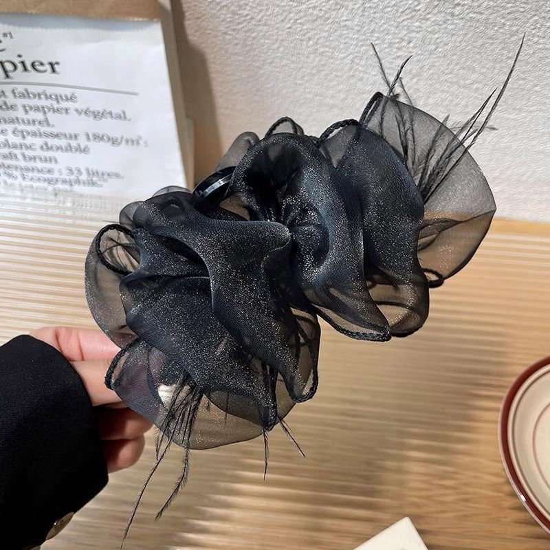 Elegant Bow Crystal Hair Claw Clip