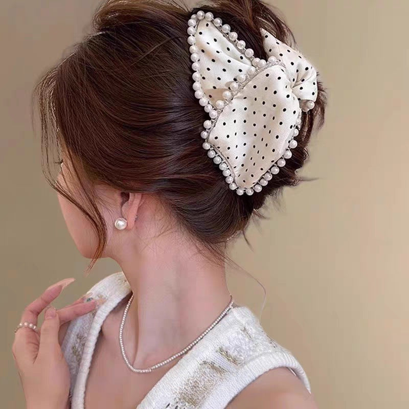 Elegant Bow Crystal Hair Claw Clip