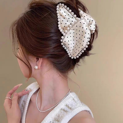 Elegant Bow Crystal Hair Claw Clip