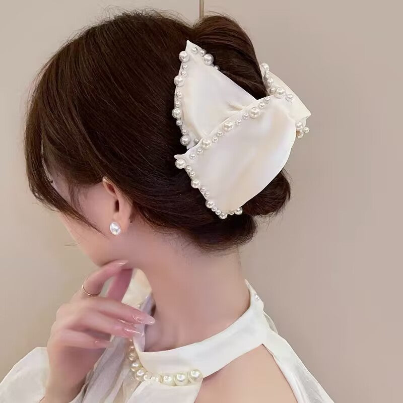 Elegant Bow Crystal Hair Claw Clip