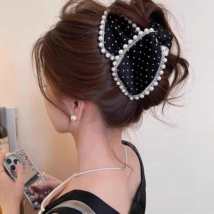 Elegant Bow Crystal Hair Claw Clip