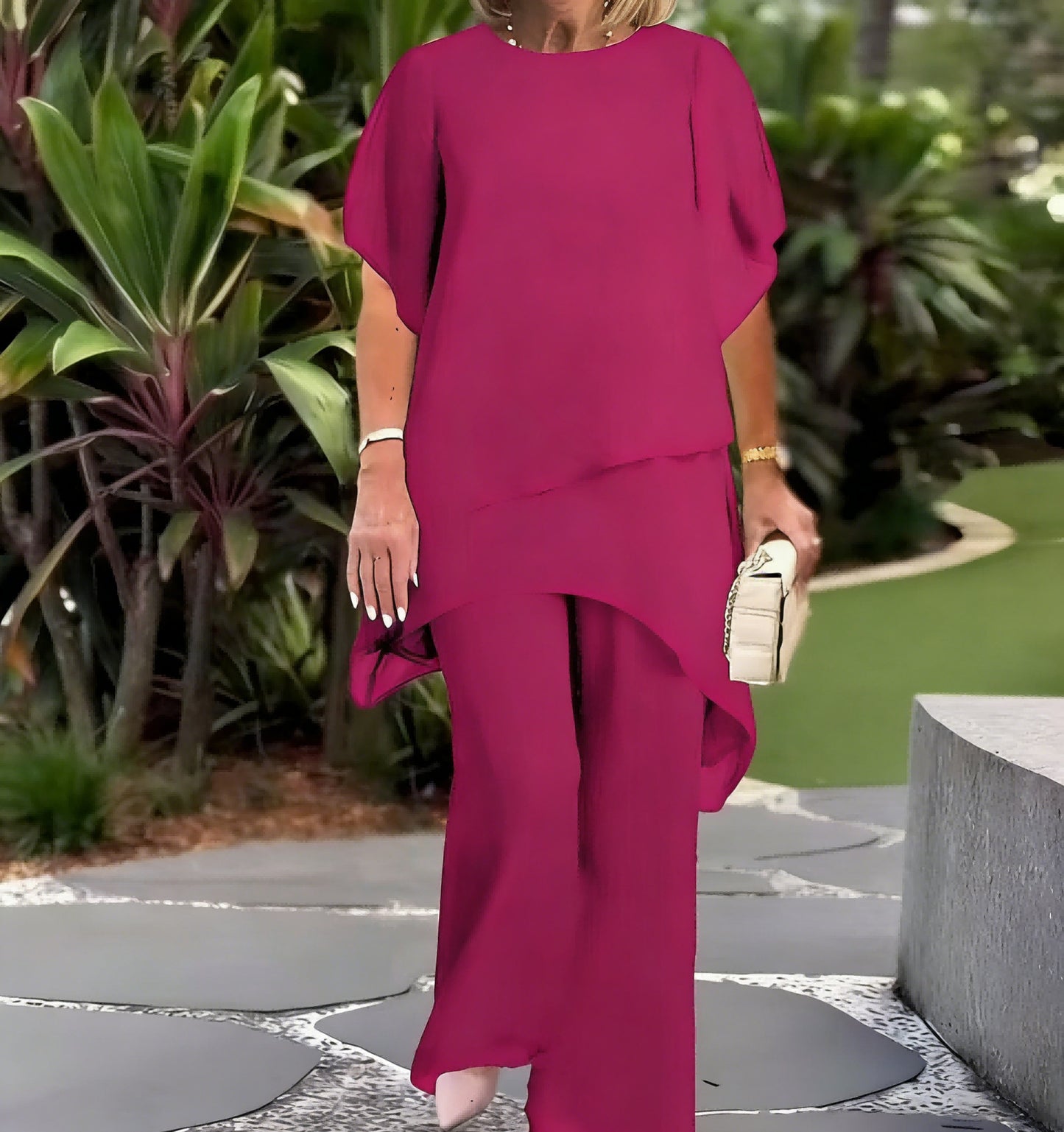 Elegant Chiffon Shirt and Pants