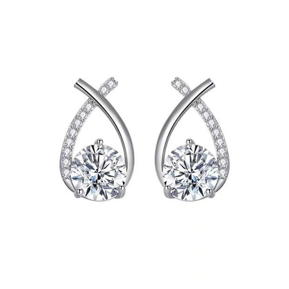 Elegant Cross Zircon Earrings