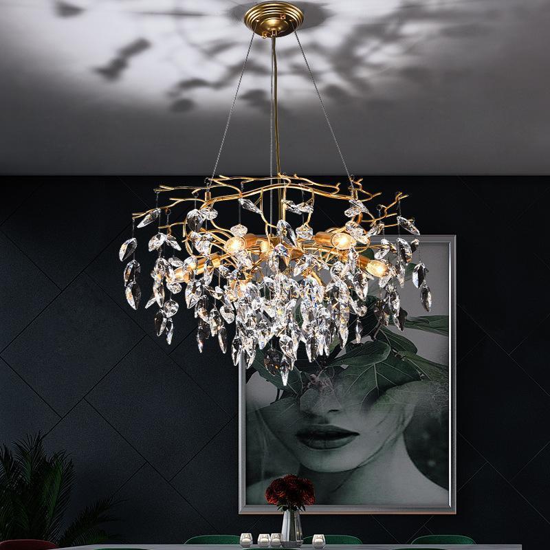 Elegant Crystal LED Chandelier for Living Room or Restaurant