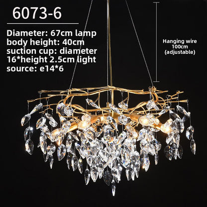 Elegant Crystal LED Chandelier for Living Room or Restaurant