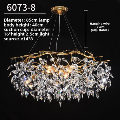 Elegant Crystal LED Chandelier for Living Room or Restaurant