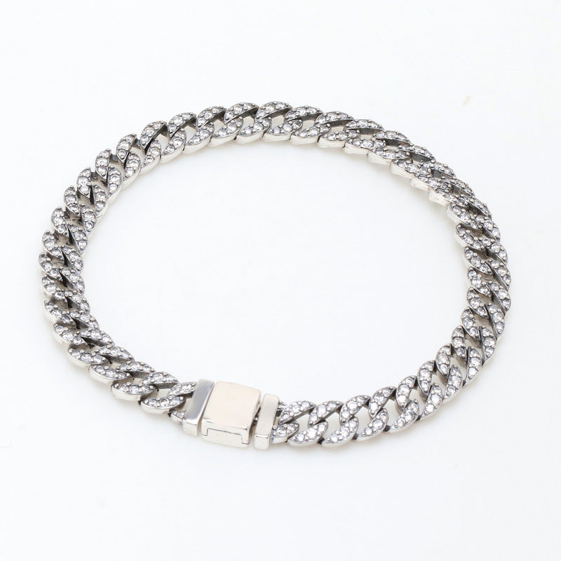Elegant Diamond Cuban Chain Bracelet