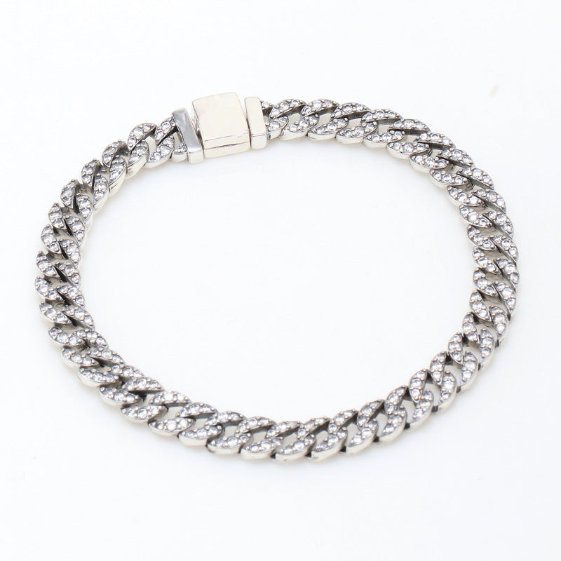 Elegant Diamond Cuban Chain Bracelet