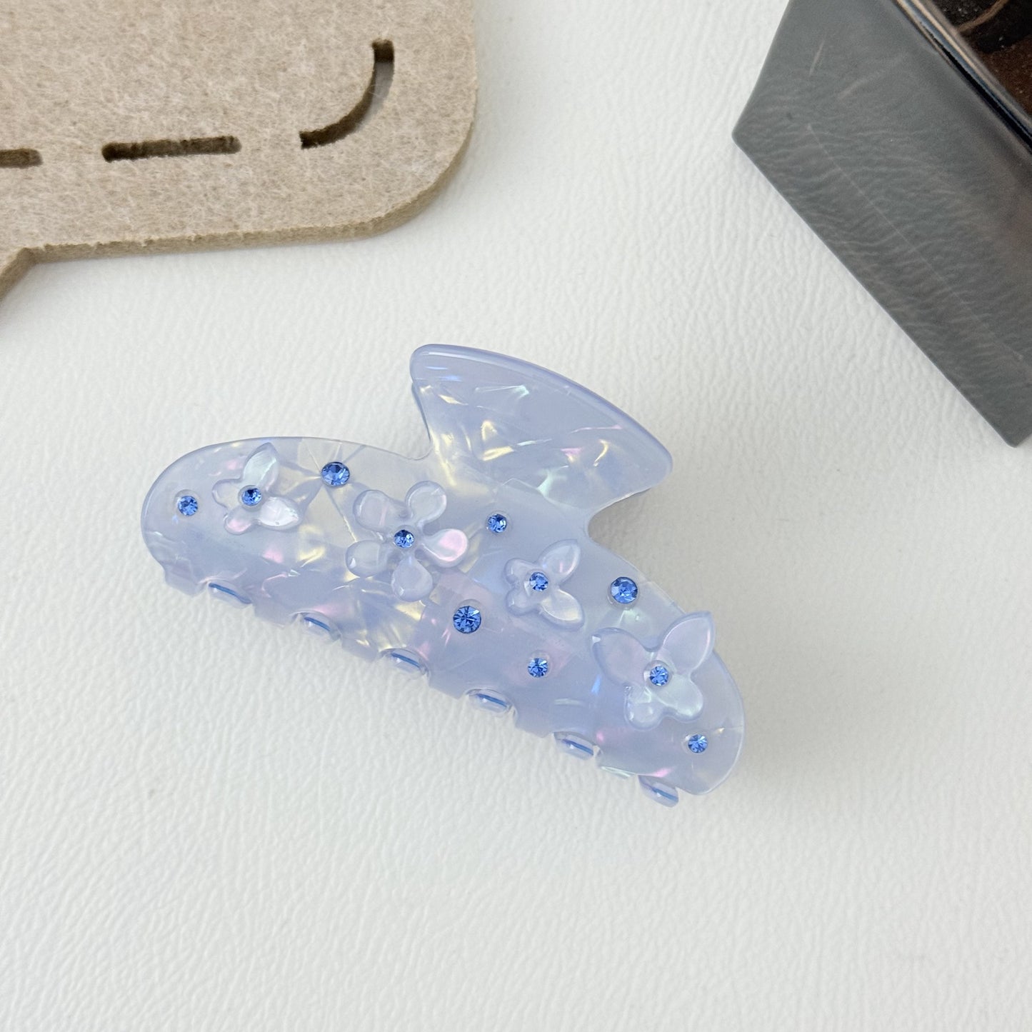 Elegant Diamond Flower Butterfly Hair Clip