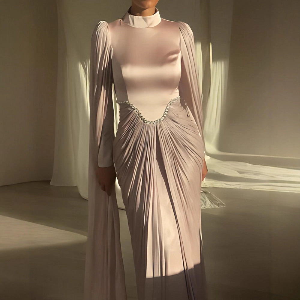 Elegant Diamond Spliced Evening Dress