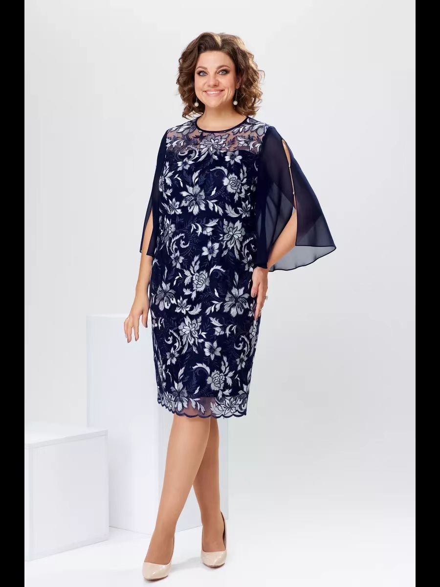 Elegant Floral Print A-Line Dress
