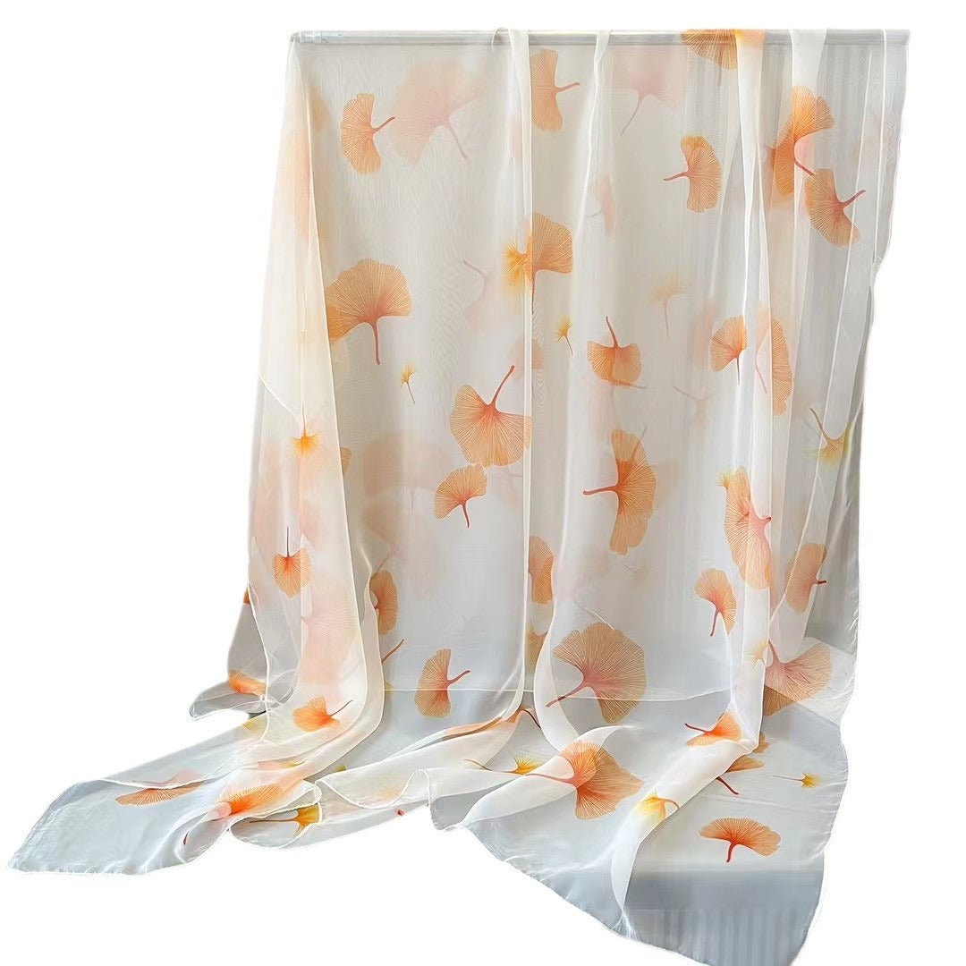 Elegant Floral Print Chiffon Scarf for Women