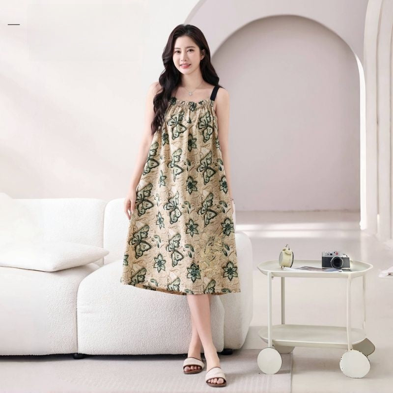 Elegant Floral Print Slimming Dress