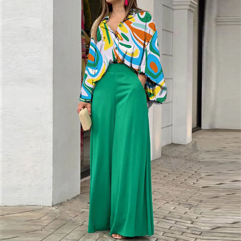 Elegant Floral Print Women's Suit Set
