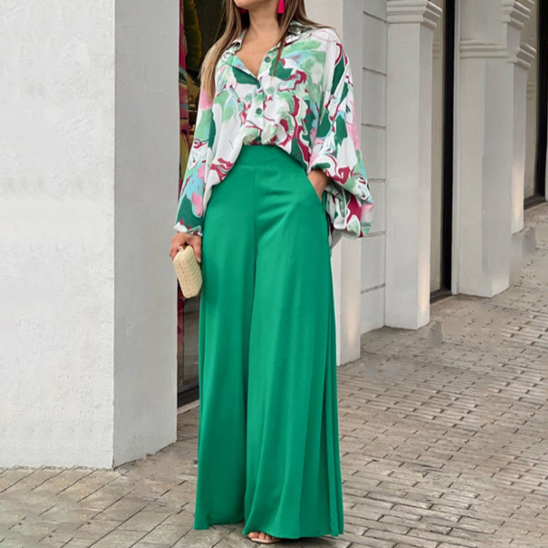 Elegant Floral Print Women's Suit Set