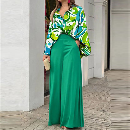 Elegant Floral Print Women's Suit Set