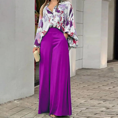 Elegant Floral Print Women's Suit Set