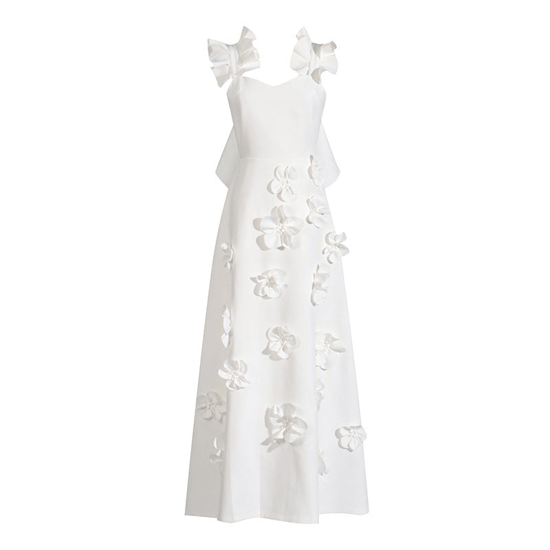 Elegant Floral Splicing Long Dress